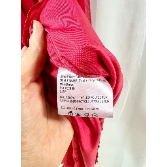 Perfect Stranger Thalia Sleeveless Mesh Strappy Back Maxi Dress Red 8 AUS / US 4 - Picture 6 of 7